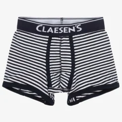 Claesens Boys Blue Stripe Cotton Boxers (2 Pack) Discount