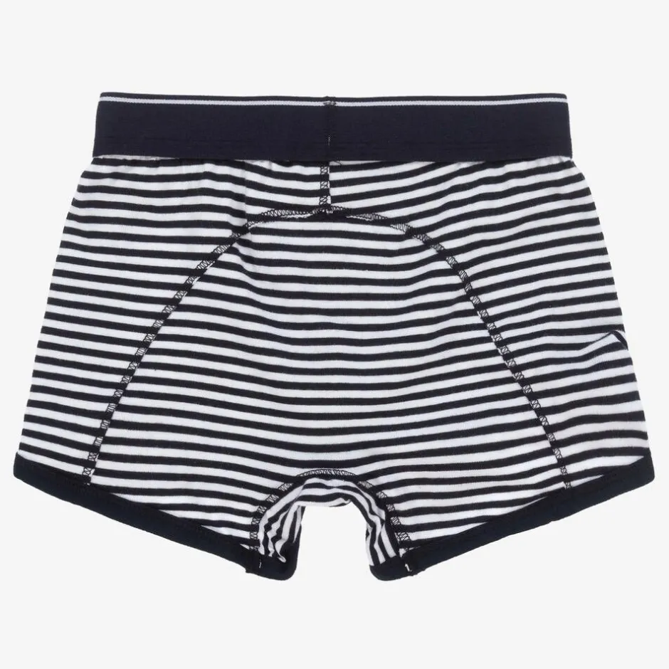 Claesens Boys Blue Stripe Cotton Boxers (2 Pack) Discount