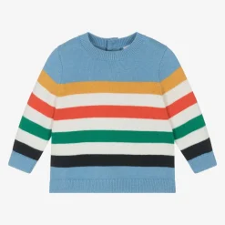 Carrément Beau Boys Blue Striped Cotton Jumper Online