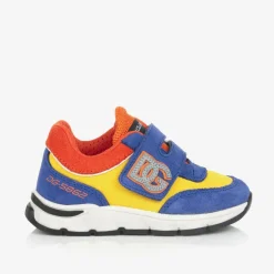 Dolce amp; Gabbana Boys Blue Suede DG Trainers Discount