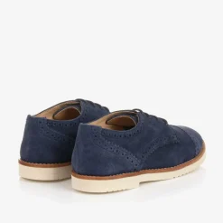 Childrens Classics Boys Blue Suede Leather Brogue Shoes Discount