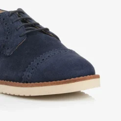 Childrens Classics Boys Blue Suede Leather Brogue Shoes Discount