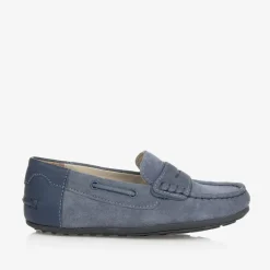 Mayoral Boys Blue Suede Leather Moccasins Hot