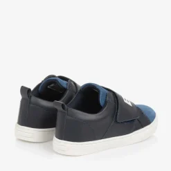 BOSS Boys Blue Suede Leather Trainers Outlet