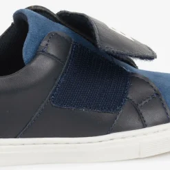 BOSS Boys Blue Suede Leather Trainers Outlet