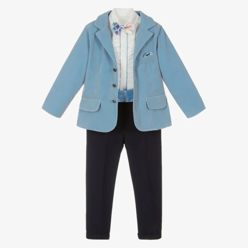 Andreeatex Boys Blue Velour Suit Outlet