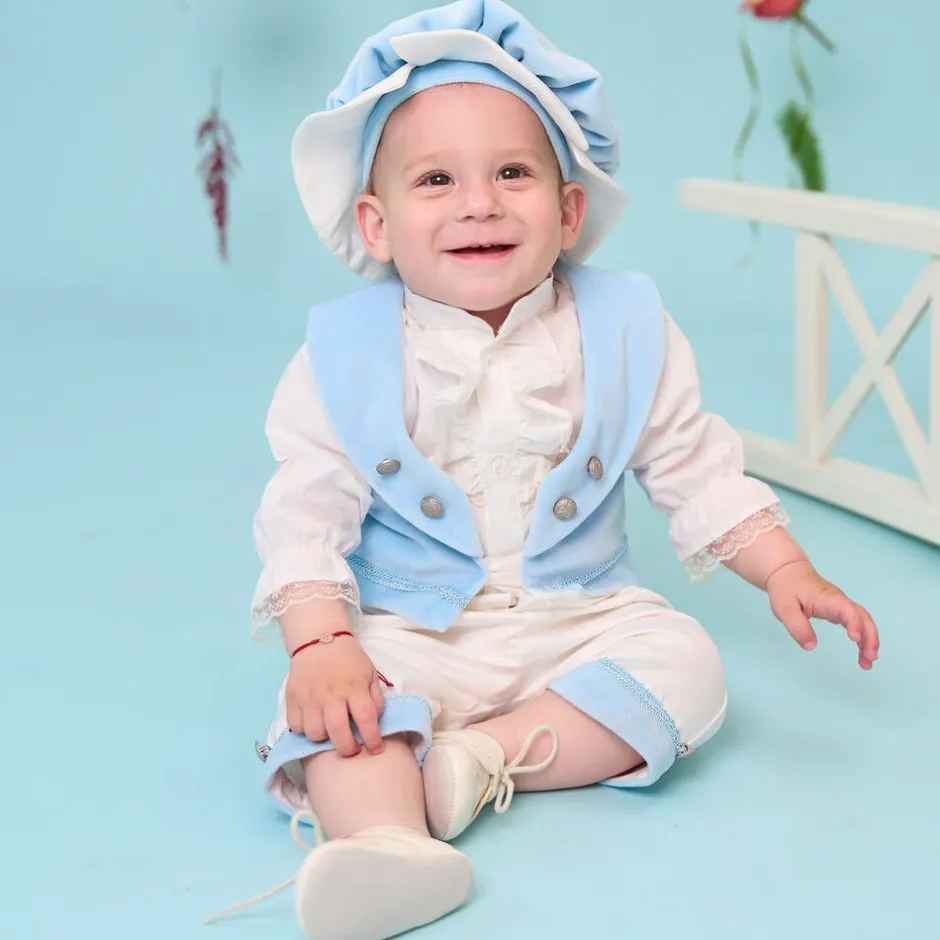 Andreeatex Boys Blue Velvet & Satin Suit Sale