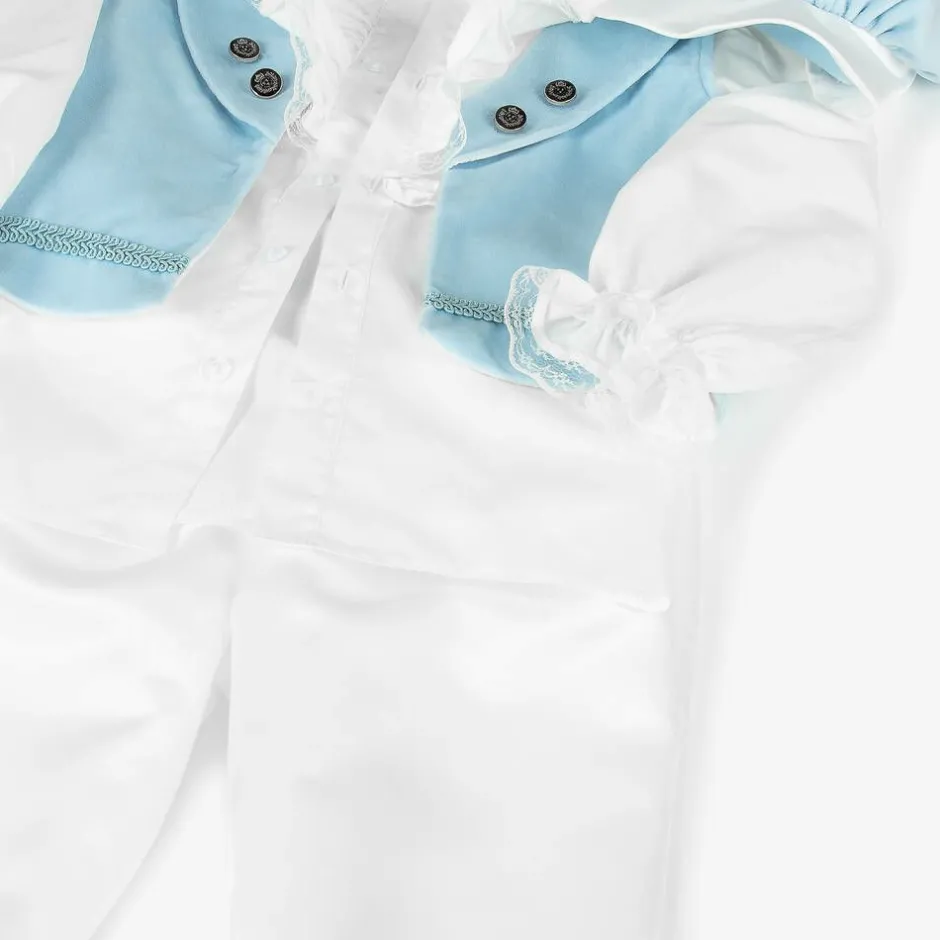 Andreeatex Boys Blue Velvet & Satin Suit Sale