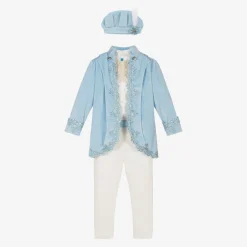 Andreeatex Boys Blue Velvet & Satin Suit Online