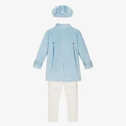 Andreeatex Boys Blue Velvet & Satin Suit Online