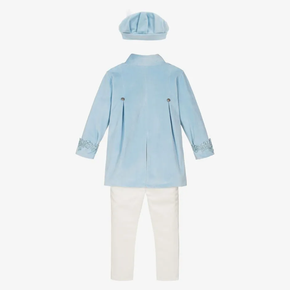 Andreeatex Boys Blue Velvet & Satin Suit Online