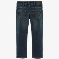 Emporio Armani Boys Blue Washed Denim Jeans Hot