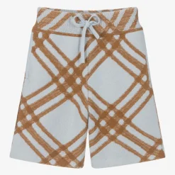 Burberry Boys Blue Wool & Cashmere Shorts SlateBlue Best