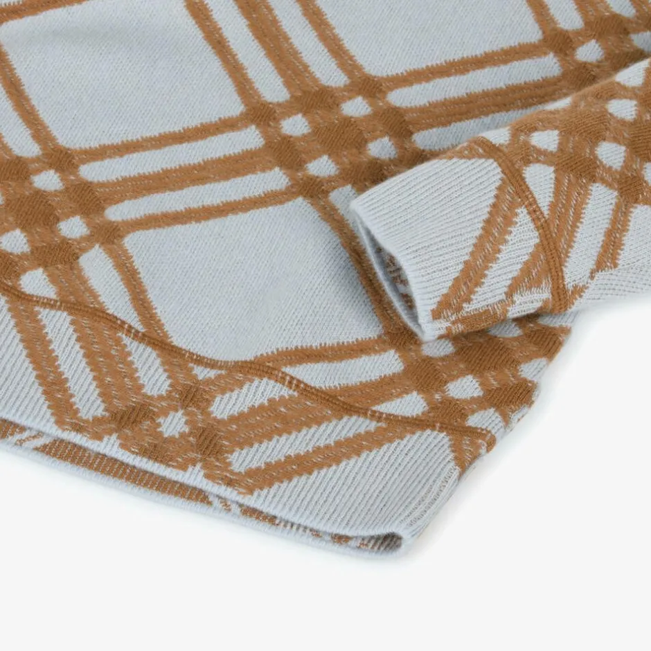 Burberry Boys Blue Wool & Cashmere Sweater SlateBlue Best