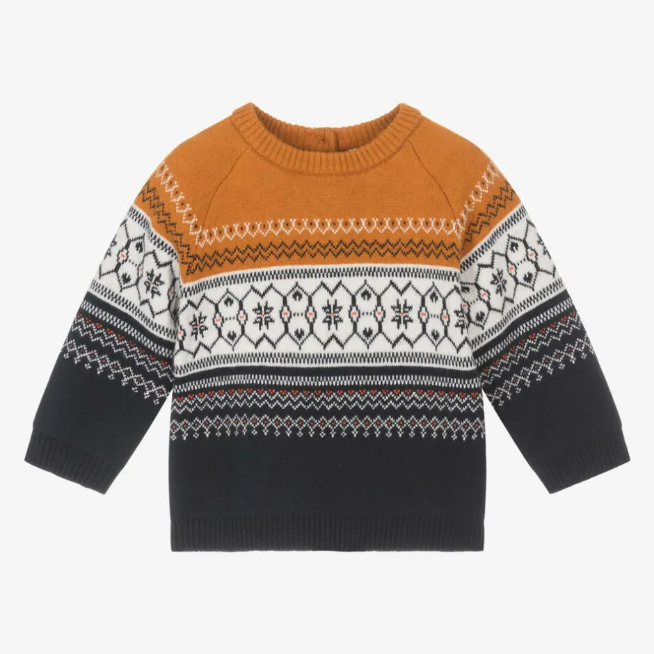 Carrément Beau Boys Blue Wool & Cotton Sweater Clearance