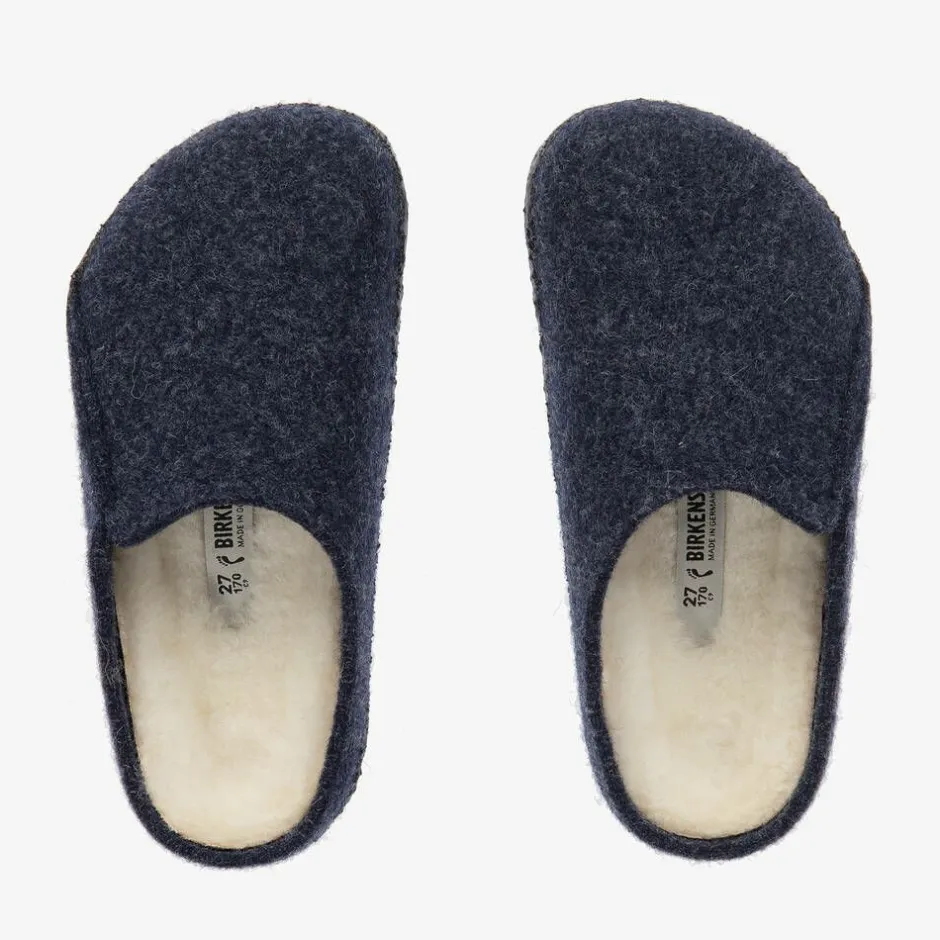 Birkenstock Boys Blue Wool Felt Slippers Best