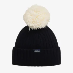 MC2 Saint Barth Boys Blue Wool Knit Pom-Pom Hat Online