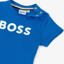 BOSS Boys Bright Blue Cotton T-Shirt Outlet