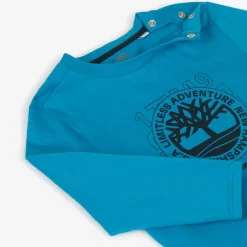 Timberland Boys Bright Blue Logo Print Top Best