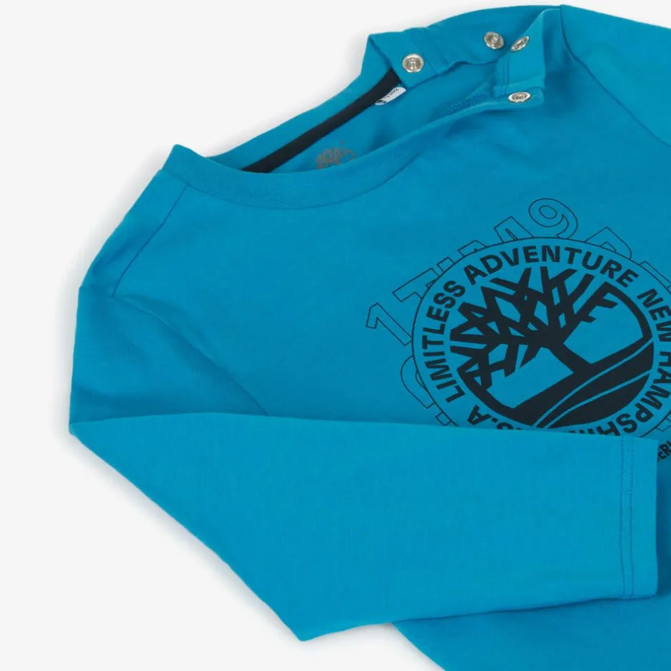 Timberland Boys Bright Blue Logo Print Top Best