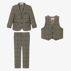 Beau KiD Boys Brown Check Suit Sale
