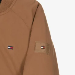 Tommy Hilfiger Boys Brown Cotton Twill Bomber Jacket Sale