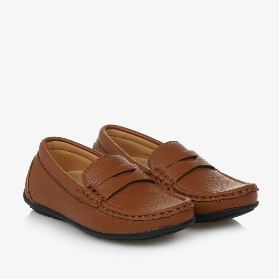 Sevva Boys Brown Faux Leather Loafers Best