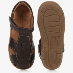 Childrens Classics Boys Brown Leather Sandals New