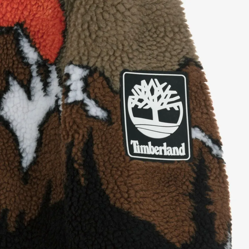 Timberland Boys Brown Mountain Fleece Zip-up Hoodie Hot