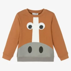 Stella McCartney Kids Boys Brown Organic Horse Sweatshirt Online