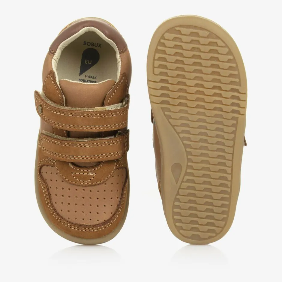 Bobux IWalk Boys Brown Suede Leather Trainers Sale