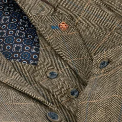 House of Cavani Boys Brown Tweed Albert Suit Outlet