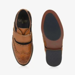 House of Cavani Boys Brown Velcro Brogues Online