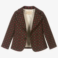 Gucci Boys Brown Wool GG Blazer