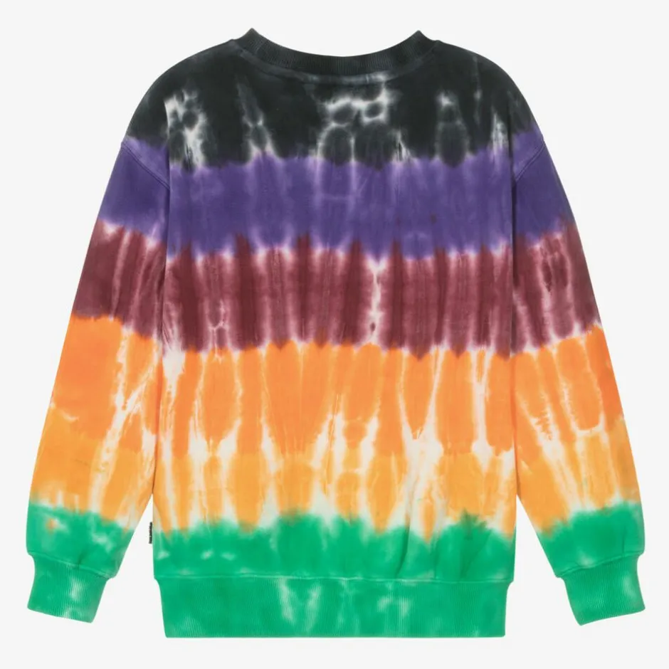 Molo Boys Cotton Tie Dye Happy Face Sweatshirt StripyDye Hot
