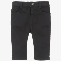 Emporio Armani Boys Dark Blue Cotton Twill Trousers Best