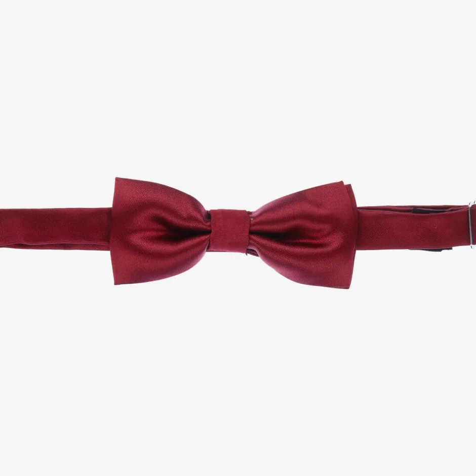 Romano Boys Dark Red Satin Bow Tie (10cm) Best