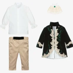 Andreeatex Boys Emerald Green Velvet & Satin Suit New