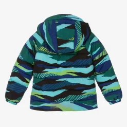 Joyday Boys Green & Blue Showerproof Puffer Coat Clearance