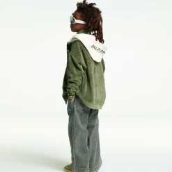 Palm Angels Boys Green Corduroy Overshirt