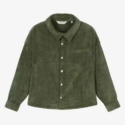 Palm Angels Boys Green Corduroy Overshirt