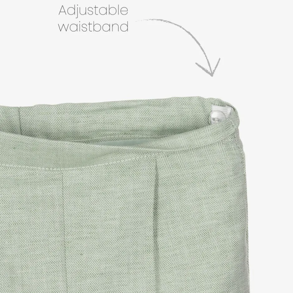Beatrice amp; George Boys Green Cotton & Linen Shorts Suit Best