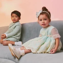 Beatrice amp; George Boys Green Cotton & Linen Shorts Suit Best