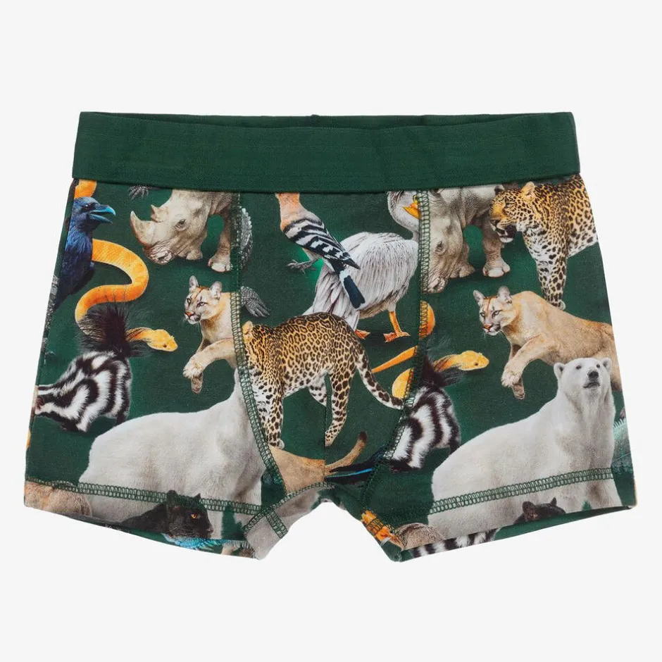 Molo Boys Green Cotton Animal Boxers (2 Pack) Online