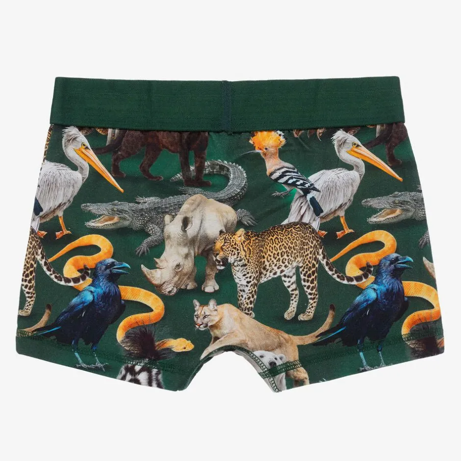 Molo Boys Green Cotton Animal Boxers (2 Pack) Online