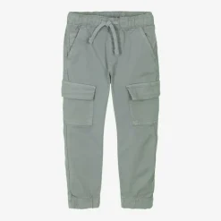 iDO Baby Boys Green Cotton Cargo Trousers Discount