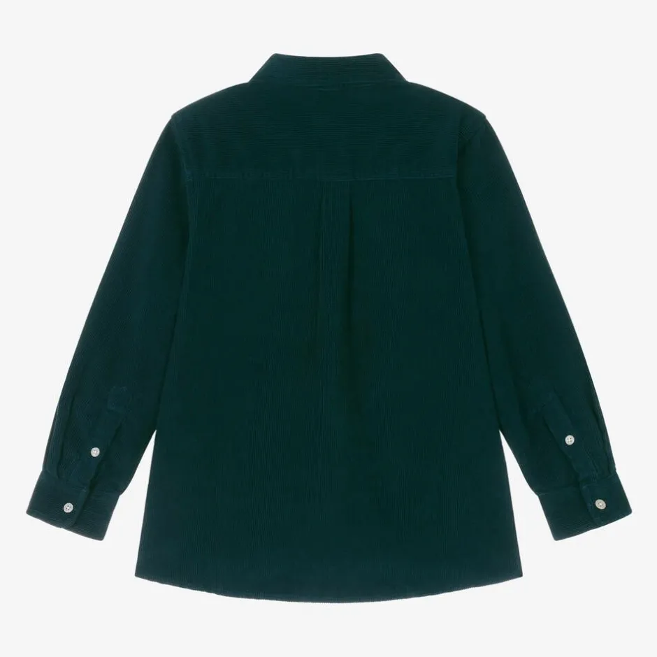 Molo Boys Green Cotton Corduroy Shirt PonderosaPine Hot