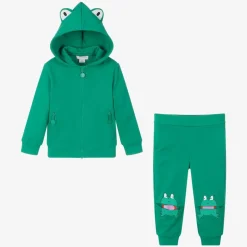 Stella McCartney Kids Boys Green Cotton Frog Tracksuit Sale