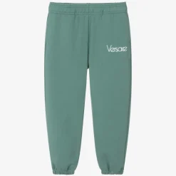 Versace Boys Green Cotton Joggers New