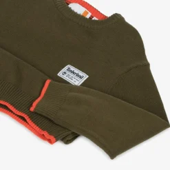 Timberland Boys Green Cotton Knit Jumper New